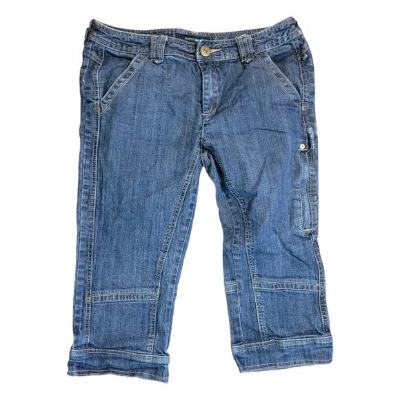 BOSSINI Womens Denim Capri Pants Medium 30" Dark Blue Indigo Straight Leg Jeans - Picture 1 of 9